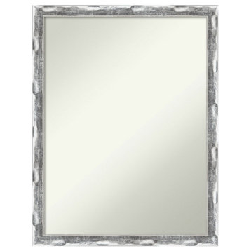 Scratched Wave Chrome Non-Beveled Bathroom Wall Mirror - 20 x 26 in.