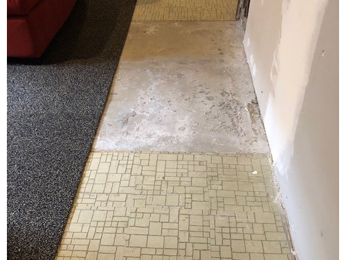Tilearmoleum In A Basement, How To Tile Over Basement Concrete Floor