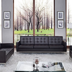 Loft Modern Black Leather Sofa Set - $2815.80 - Living Room Furniture Sets