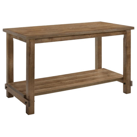 ACME Martha II Rectangular Wooden Counter Height Table in Weathered Oak