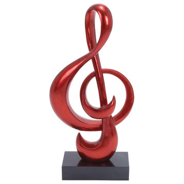 Contemporary Red Polystone Sculpture 50120