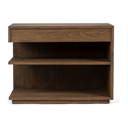 Brownstone Collection - Brownstone Laguna Teak Night Stand One Drawer Open Shelves - Nightstands And Bedside Tables