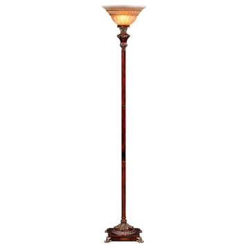 70"H Resemble Wood Torch Lamp
