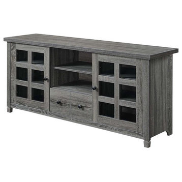 Pemberly Row Traditional Wood TV Stand for TVs up to 60" in Weathered Gray