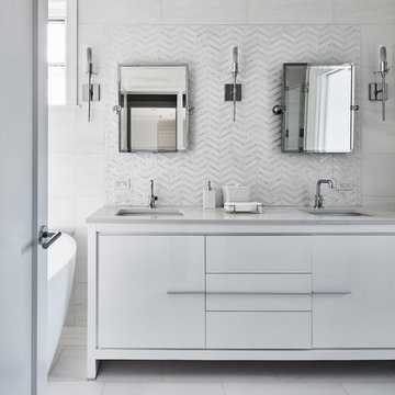 Chevron pattern Wall Tile | Milton Point Renovation