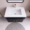 Rosa 30" Wall Mounted Vanity with Reinforced Acrylic Sink, High Gloss Black