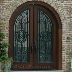 Wood With Wrought Iron - Front Doors