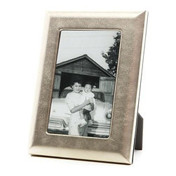 Graphic Image Italian Leather Frames, White Gold - Picture Frames