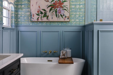 Inspiration for a coastal bathroom remodel in Charlotte