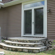 French doors and patio steps