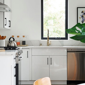 Brass Kitchen Faucet in Modern LA ADU