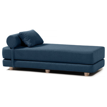Jaxx Avida Daybed, Fold Out Queen Sleeper / Lounger Premium Boucle, Boucle Navy