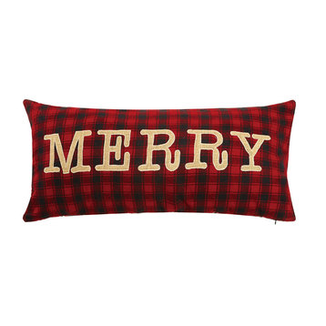 Merry Embroidered Appq Pillow
