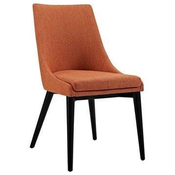 Viscount Upholstered Fabric Dining Side Chair, Orange
