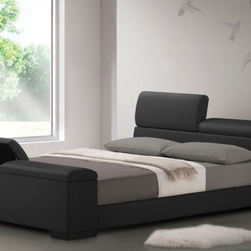 bugatti queen size storage bed in black