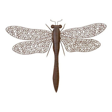 Brown Metal Rustic Dragonfly Wall Decor 40" x 3" x 30"
