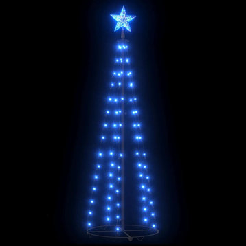 vidaXL Christmas Cone Tree Artificial Christmas Tree Decoration with LEDs Blue