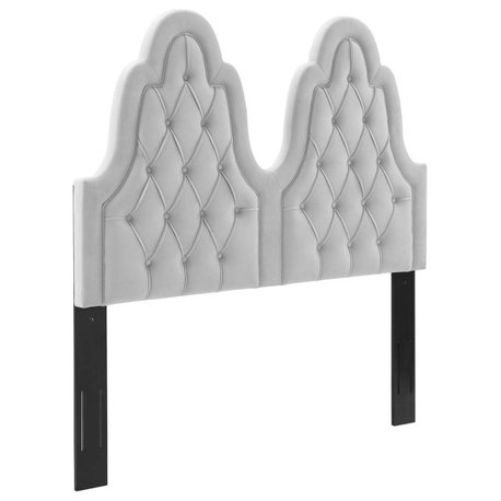 Augustine Tufted Performance Velvet King/Cal King Headboard, Light Gray