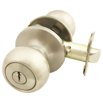 Cosmas 20 Series Satin Nickel Door Knob, Keyed Entry (Exterior)