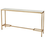 Elk Home - Equus Tall Console Table - made from metal and marble. Gold and white finish.