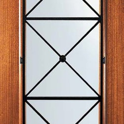 Slab External Single Door 80 Mahogany republic Full Lite Wrought Iron - Front Doors