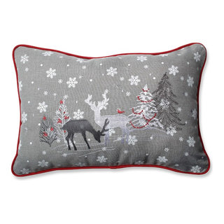 Indoor Skyline Christmas Lumbar Pillow Rectangular Throw Pillow