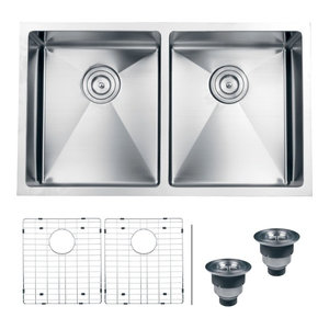Ruvati Rvh8400 Undermount Corner Kitchen Sink 16 Gauge 44 Double