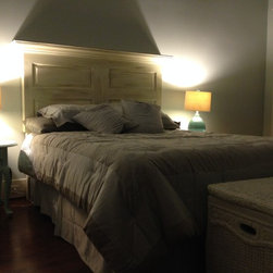 4 panel door headboard faux distressed - Headboards