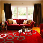 Red and Brown Living Room - Contemporary - Living Room - Sydney - by