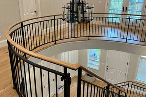 Custom Steel & White Oak Transitional Railing — Denver
