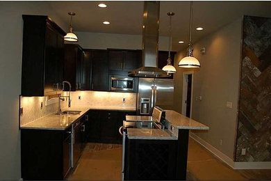 Example of a minimalist kitchen design in Indianapolis