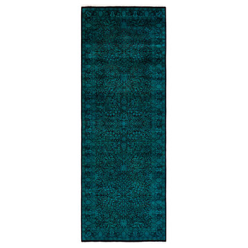 Fine Vibrance, One-of-a-Kind Hand-Knotted Area Rug Green, 4' 2" x 11' 10"