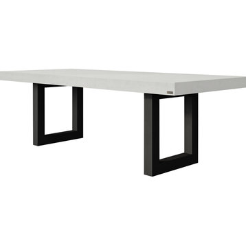 Zen Concrete Dining Table, White Linen