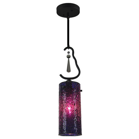 Haley 1-Light Mini-Pendant, Purple Mosaic Glass