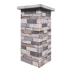 C147-DEEP SLATE STONE COLUMN WRAP (CAPS SOLD SEPARATELY) - Wall Panels