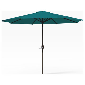WestinTrends 9Ft Outdoor Patio Market Table Umbrella with Tilt and Crank, Dark Green