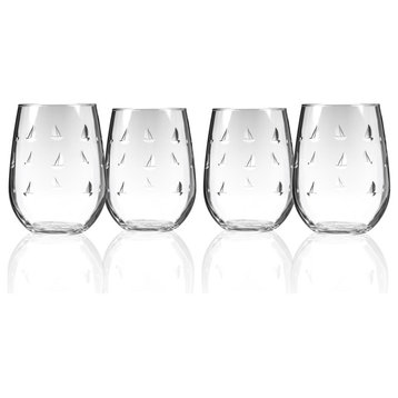 Sailing Stemless Wine Glass 17 Oz., Set of 4 Wine Glasses