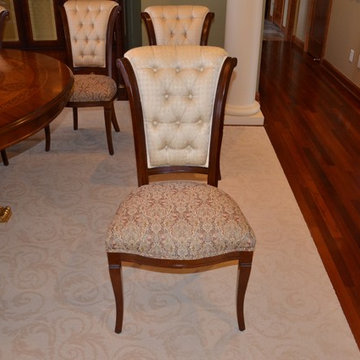 The 76" Round Dining Table with Inlay - Seating for 8