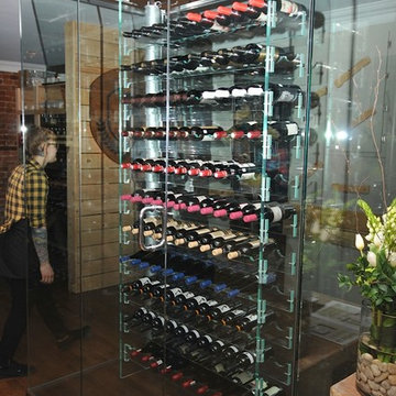 Wine cellar plexiglass and glass