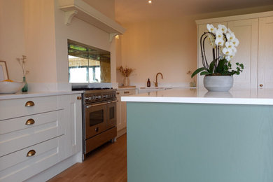 Inspiration for a modern single-wall open plan kitchen in Other with an island.