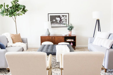 Example of a transitional living room design in Phoenix