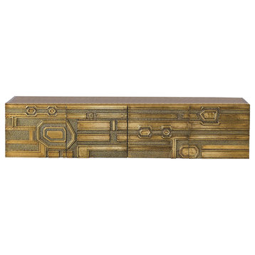Abstract Block Cabinet, Brass