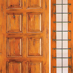 Prehung Door with One Sidelite, Exterior, Knotty Alder 8-Panel - Front Doors