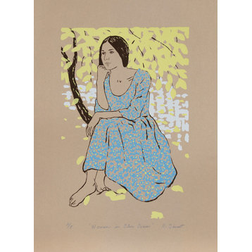 R. Bienert, Woman In The Blue Dress, Silkscreen