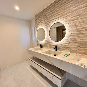 Diagonal Layout View – Symmetrical Double Sink Vanity Layout