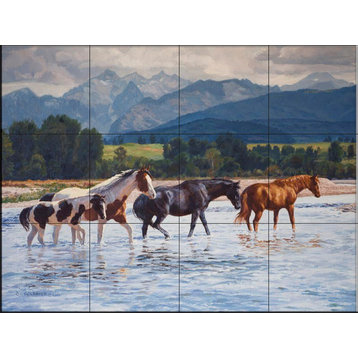 Tile Mural, Summer In The Valley by Claire Goldrick