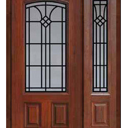 Prehung Sidelite Door 80 Fiberglass Cantania Arch Lite GBG Glass - Front Doors