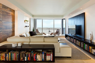 Living room - contemporary living room idea in Miami