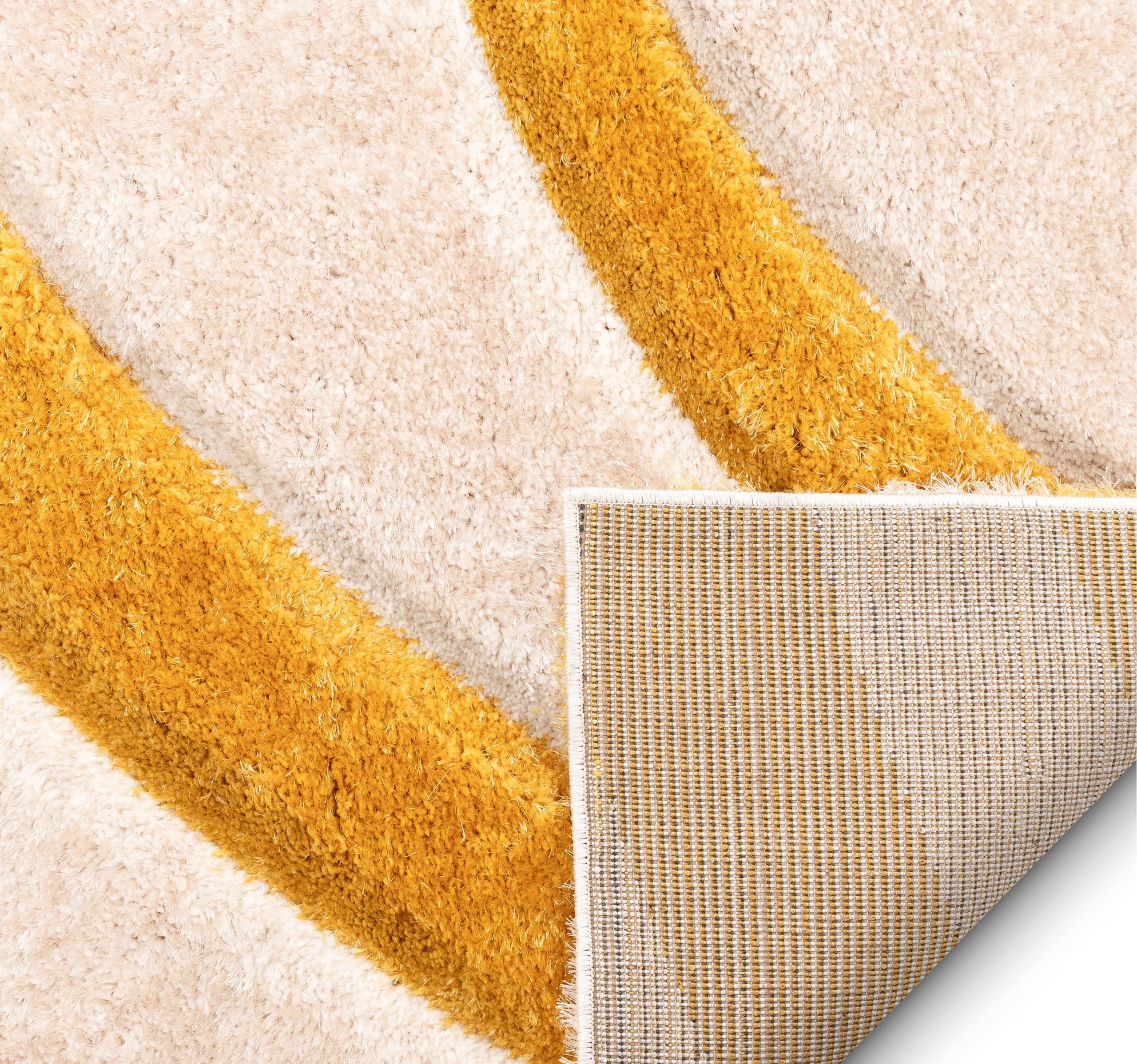 Well Woven San Francisco Bevel Modern Geo Abstract Arcs Yellow Shag ...