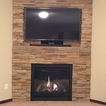 Corner Fireplace with TV